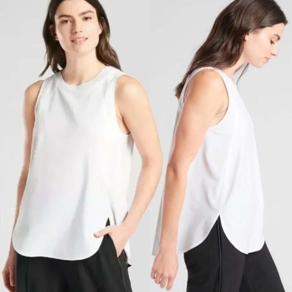 Athleta Zephyr Athletic Tank (1X) in Bright White Plus Size Athleisure Gym Yoga